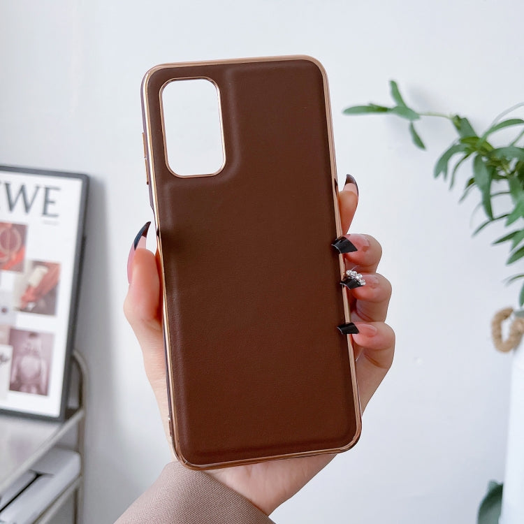 Note 11E Pro Genuine Leather Xiaoya Series Nano Plating Phone Case(Coffee) Eurekaonline