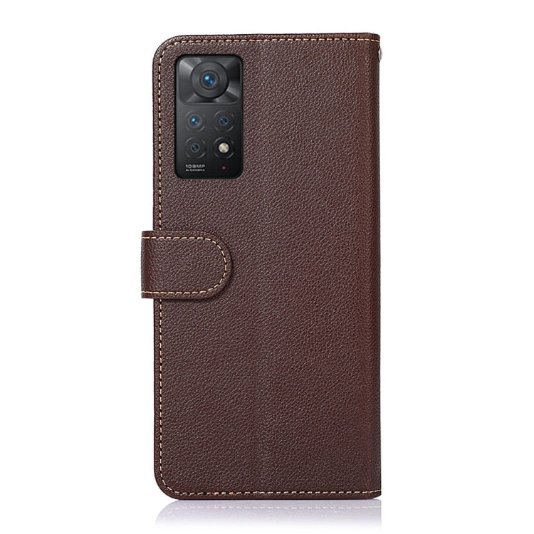 For Xiaomi Redmi Note 11 Pro 5G / 4G Foreign KHAZNEH Litchi Texture Leather RFID Phone Case(Brown) Eurekaonline