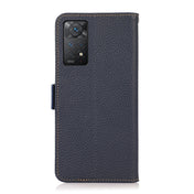 For Xiaomi Redmi Note 11 Pro 5G / 4G Foreign Version KHAZNEH Side-Magnetic Litchi Genuine Leather RFID Phone Case(Blue) Eurekaonline