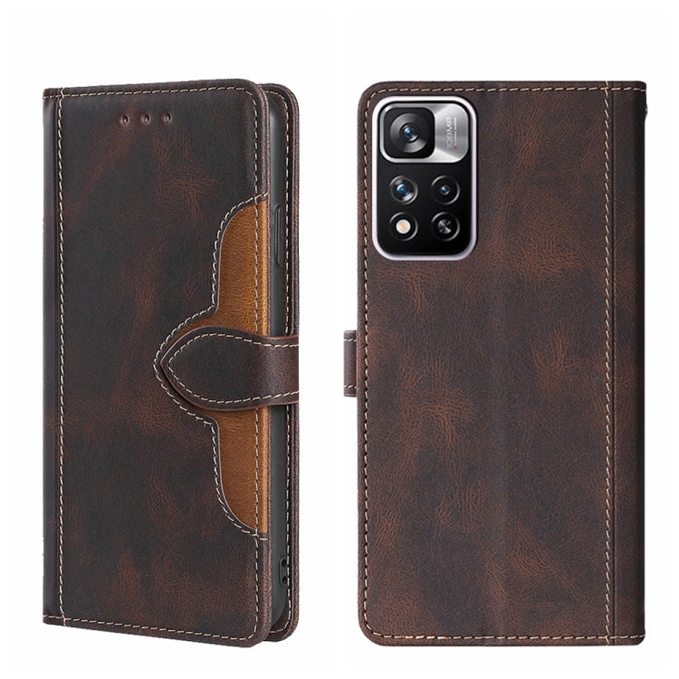  Pro Plus 5G Skin Feel Magnetic Buckle Leather Phone Case(Brown) Eurekaonline