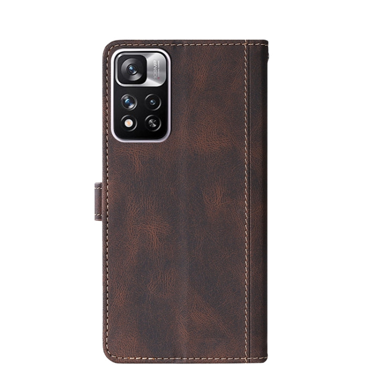 For Xiaomi Redmi Note 11 Pro 5G / Pro Plus 5G Skin Feel Magnetic Buckle Leather Phone Case(Brown) Eurekaonline