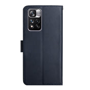 For Xiaomi Redmi Note 11 Pro Genuine Leather Fingerprint-proof Horizontal Flip Phone Case(Blue) Eurekaonline