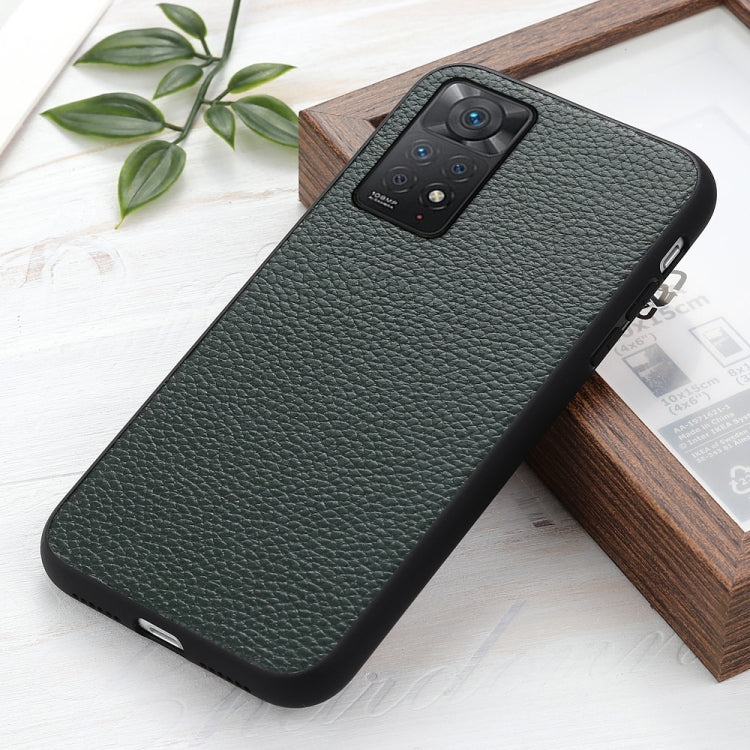 For Xiaomi Redmi Note 11 Pro Global Accurate Hole Litchi Texture Leather Shockproof Phone Case(Green) Eurekaonline