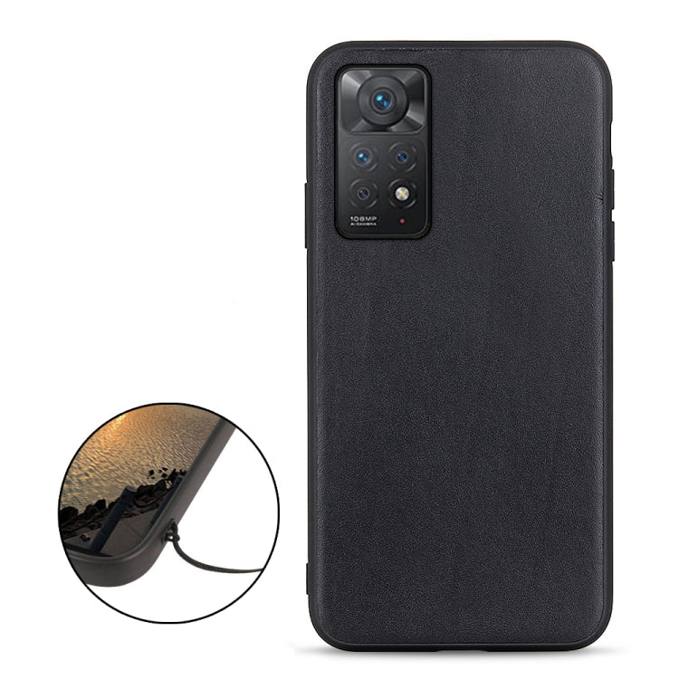 For Xiaomi Redmi Note 11 Pro Global Accurate Hole Sheep Texture Leather Shockproof Phone Case(Black) Eurekaonline
