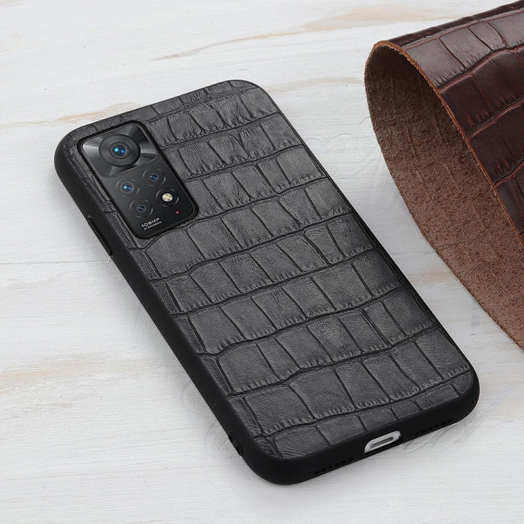 For Xiaomi Redmi Note 11 Pro Global Crocodile Texture Leather Shockproof Phone Case(Black) Eurekaonline