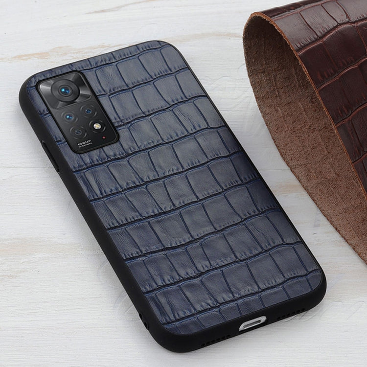 For Xiaomi Redmi Note 11 Pro Global Crocodile Texture Leather Shockproof Phone Case(Blue) Eurekaonline