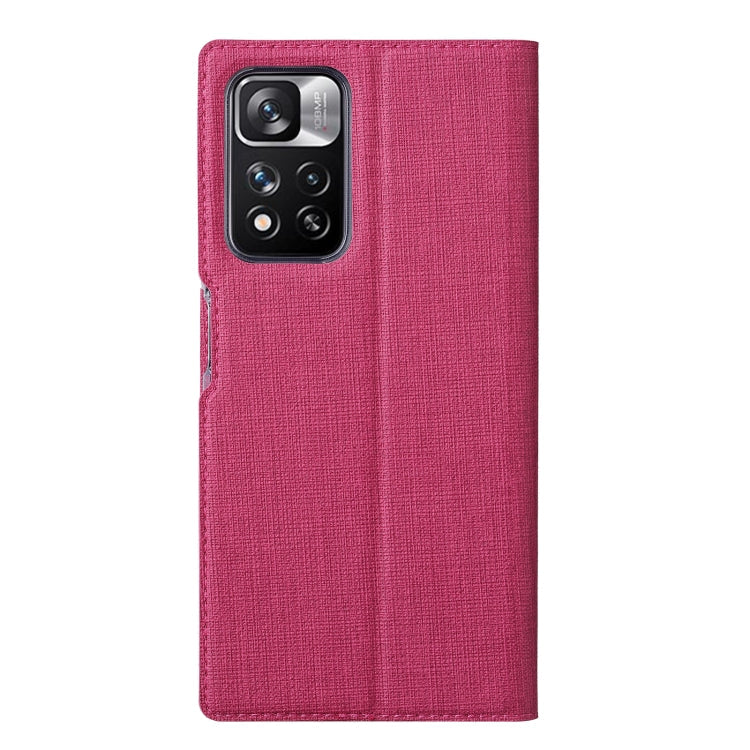 For Xiaomi Redmi Note 11 Pro ViLi DMX Series Shockproof Magnetic Flip Leather Phone Case(Rose Red) Eurekaonline