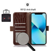 For Xiaomi Redmi Note 12 China Crocodile Top Layer Cowhide Leather Phone Case(Brown) Eurekaonline