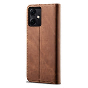 For Xiaomi Redmi Note 12 China Denim Texture Leather Phone Case(Brown) Eurekaonline