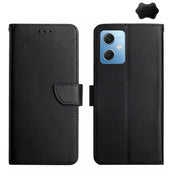 For Xiaomi Redmi Note 12 China Genuine Leather Fingerprint-proof Flip Phone Case(Black) Eurekaonline