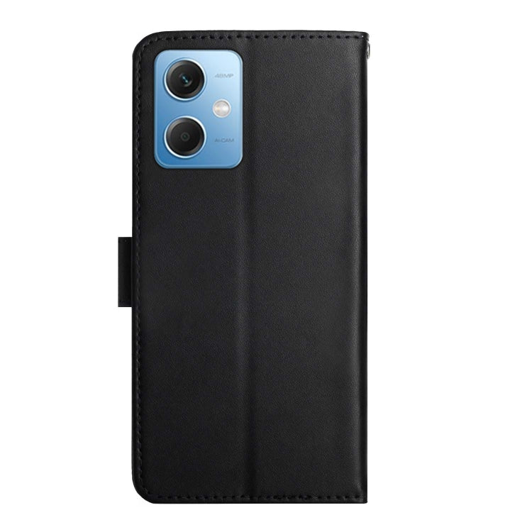For Xiaomi Redmi Note 12 China Genuine Leather Fingerprint-proof Flip Phone Case(Black) Eurekaonline