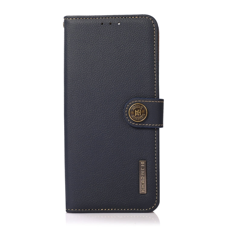 For Xiaomi Redmi Note 12 China KHAZNEH Custer Genuine Leather RFID Phone Case(Blue) Eurekaonline