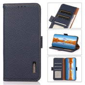 For Xiaomi Redmi Note 12 China KHAZNEH Side-Magnetic Litchi Genuine Leather RFID Phone Case(Blue) Eurekaonline