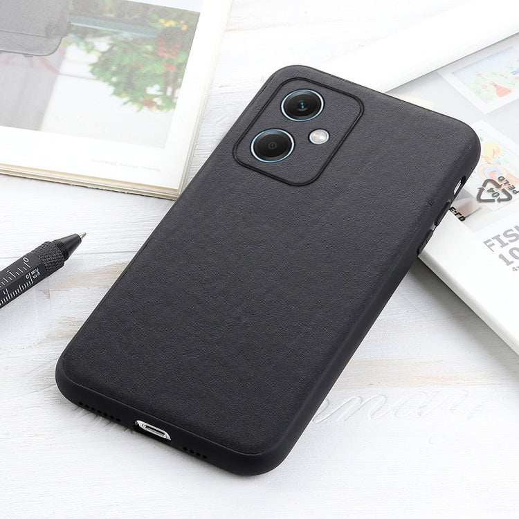 For Xiaomi Redmi Note 12 China Sheep Texture Genuine Leather Shockproof Phone Case(Black) Eurekaonline