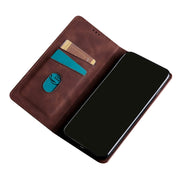 For Xiaomi Redmi Note 12 China Skin Feel Magnetic Horizontal Flip Leather Phone Case(Dark Brown) Eurekaonline