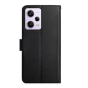 For Xiaomi Redmi Note 12 Pro+ China/12 Explorer Genuine Leather Fingerprint-proof Flip Phone Case(Black) Eurekaonline