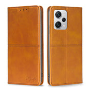 For Xiaomi Redmi Note 12 Pro+ China Cow Texture Magnetic Leather Phone Case(Light Brown) Eurekaonline