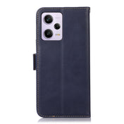 For Xiaomi Redmi Note 12 Pro China Crazy Horse Top Layer Cowhide Leather Phone Case(Blue) Eurekaonline