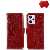 For Xiaomi Redmi Note 12 Pro China Crocodile Top Layer Cowhide Leather Phone Case(Red) Eurekaonline