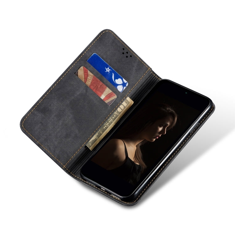 For Xiaomi Redmi Note 12 Pro+ China Denim Texture Leather Phone Case(Black) Eurekaonline