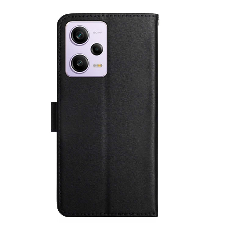 For Xiaomi Redmi Note 12 Pro China Genuine Leather Fingerprint-proof Flip Phone Case(Black) Eurekaonline