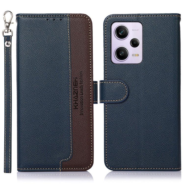 For Xiaomi Redmi Note 12 Pro+ China KHAZNEH Litchi Texture Leather RFID Phone Case(Blue) Eurekaonline