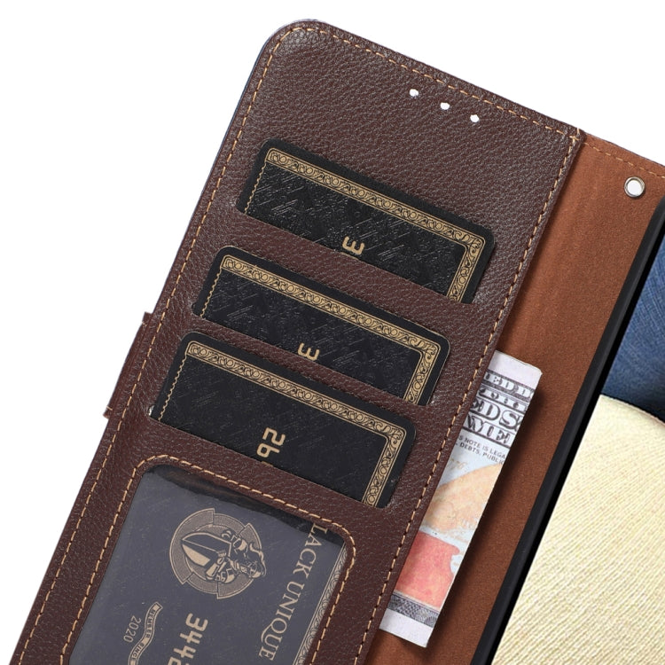 For Xiaomi Redmi Note 12 Pro+ China KHAZNEH Litchi Texture Leather RFID Phone Case(Brown) Eurekaonline