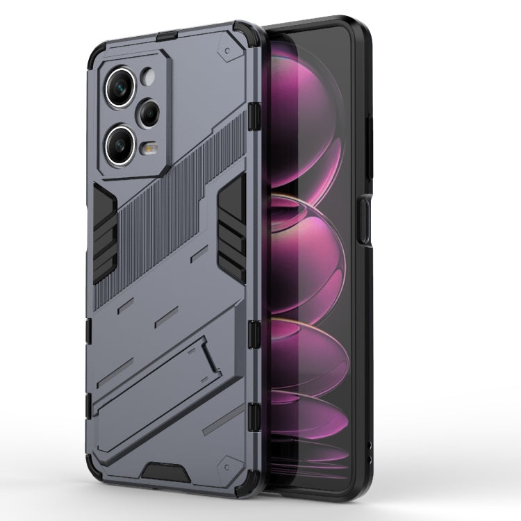  Note 12 Pro Speed Punk Armor 2 in 1 PC + TPU Phone Case with Invisible Holder(Grey) Eurekaonline