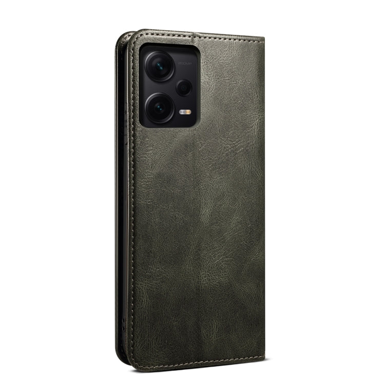 For Xiaomi Redmi Note 12 Pro+ China Oil Wax Crazy Horse Texture Leather Phone Case(Green) Eurekaonline
