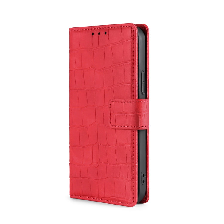 For Xiaomi Redmi Note 12 Pro China Skin Feel Crocodile Magnetic Clasp Leather Phone Case(Red) Eurekaonline