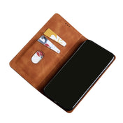 For Xiaomi Redmi Note 12 Pro China Skin Feel Magnetic Horizontal Flip Leather Phone Case(Light Brown) Eurekaonline