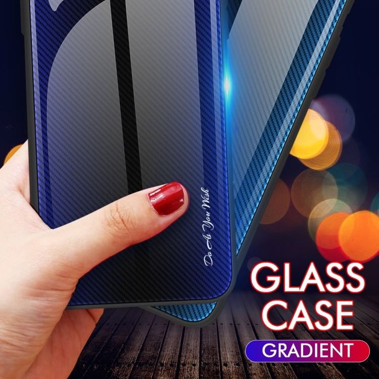 For Xiaomi Redmi Note 12 Pro+ China Texture Gradient Glass TPU Phone Case(Blue) Eurekaonline