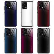 For Xiaomi Redmi Note 12 Pro+ China Texture Gradient Glass TPU Phone Case(Red) Eurekaonline