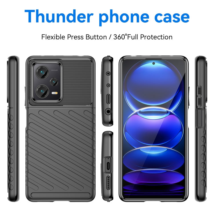 For Xiaomi Redmi Note 12 Pro+ China Thunderbolt Shockproof TPU Protective Soft Phone Case(Black) Eurekaonline