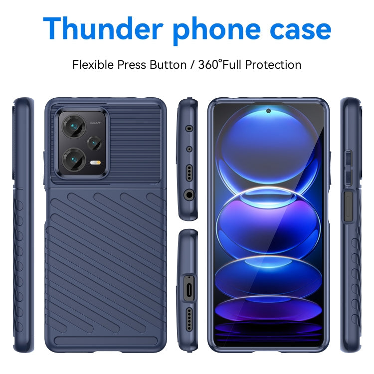 For Xiaomi Redmi Note 12 Pro+ China Thunderbolt Shockproof TPU Protective Soft Phone Case(Blue) Eurekaonline