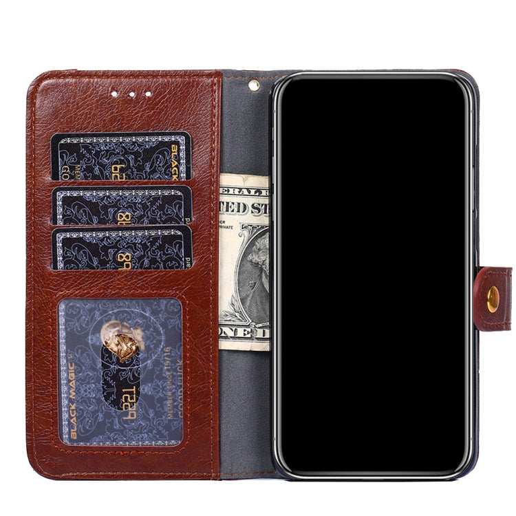 For Xiaomi Redmi Note 12 Pro China Zipper Bag Leather Phone Case(Brown) Eurekaonline