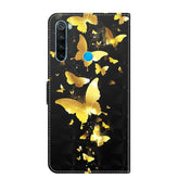 For Xiaomi Redmi Note 8 2021 3D Painting Pattern TPU + PU Leather Phone Case(Gold Butterfly) Eurekaonline