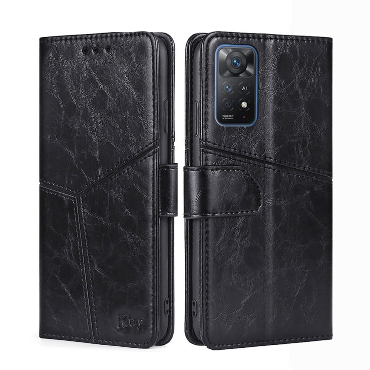  5G Geometric Stitching Horizontal Flip Leather Phone Case(Black) Eurekaonline