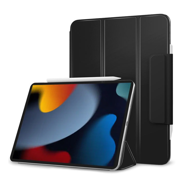 For iPad 10th Gen 10.9 2022 3-fold Double-sided Clip Buckle Magnetic Smart Tablet Case(Black) Eurekaonline