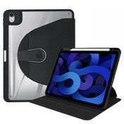 For iPad Pro 12.9 2022 / 2021 / 2020 / 2018 Acrylic 360 Degree Rotation Holder Tablet Leather Case(Black) Eurekaonline