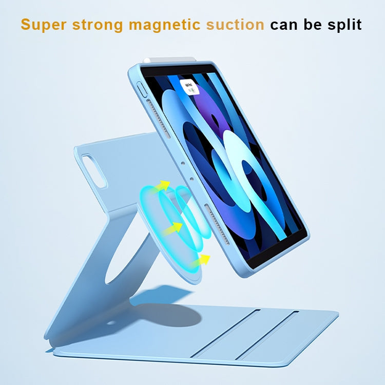 For iPad Pro 12.9 2022 / 2021 / 2020 / 2018 Front Stand Rotating Clear Back Smart Tablet Case(Sky Blue) Eurekaonline