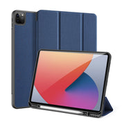 For iPad Pro 12.9 2022 / 2021 / 2020 DUX DUCIS Domo Series Horizontal Flip Magnetic TPU + PU Leather Tablet Case with Three-folding Holder & Pen Slot & Sleep / Wake-up Function(Blue) Eurekaonline