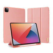 For iPad Pro 12.9 2022 / 2021 / 2020 DUX DUCIS Domo Series Horizontal Flip Magnetic TPU + PU Leather Tablet Case with Three-folding Holder & Pen Slot & Sleep / Wake-up Function(Pink) Eurekaonline