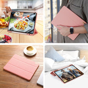 For iPad Pro 12.9 2022 / 2021 / 2020 DUX DUCIS Domo Series Horizontal Flip Magnetic TPU + PU Leather Tablet Case with Three-folding Holder & Pen Slot & Sleep / Wake-up Function(Pink) Eurekaonline