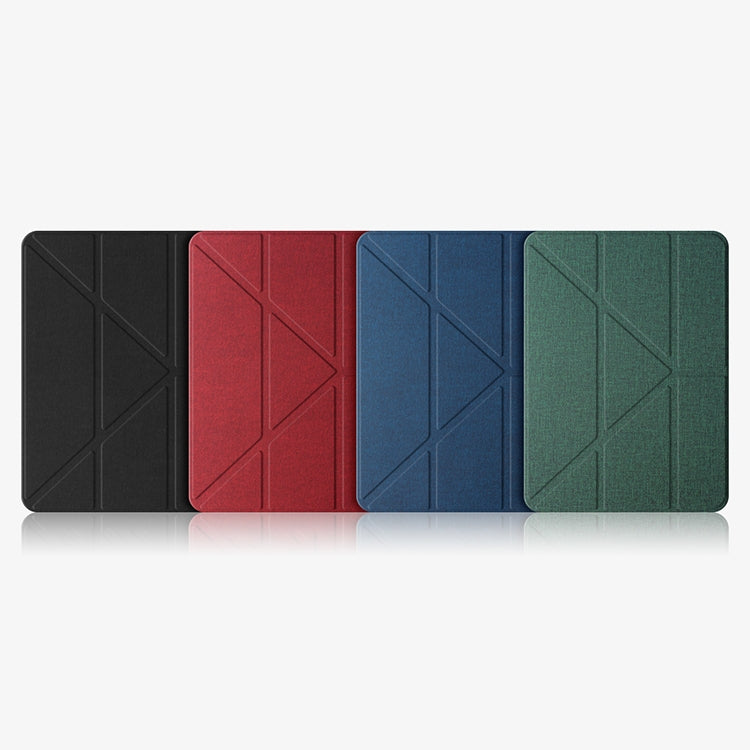 For iPad Pro 12.9 2022 / 2021 / 2020 Mutural Multi-fold Smart Leather Tablet Case(Dark Green) Eurekaonline