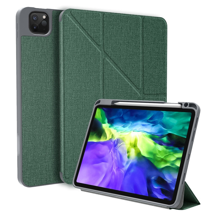  2020 Mutural Multi-fold Smart Leather Tablet Case(Dark Green) Eurekaonline