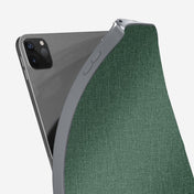 For iPad Pro 12.9 2022 / 2021 / 2020 Mutural Multi-fold Smart Leather Tablet Case(Dark Green) Eurekaonline