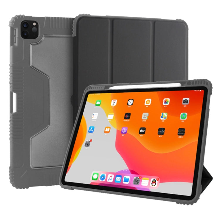  2020 Mutural Horizontal Flip PC + TPU + PU Leather Tablet Case with Holder & Pen Slot(Black) Eurekaonline
