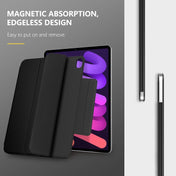 For iPad mini 6 3-fold Double-sided Clip Buckle Magnetic Smart Tablet Case(Black) Eurekaonline