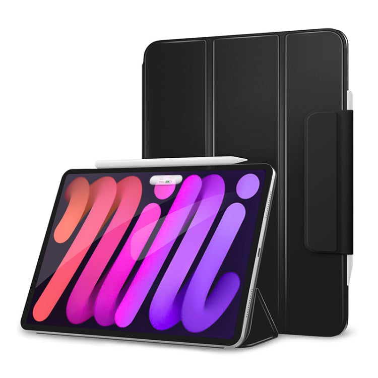 For iPad mini 6 3-fold Double-sided Clip Buckle Magnetic Smart Tablet Case(Black) Eurekaonline